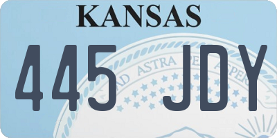 KS license plate 445JDY
