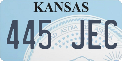 KS license plate 445JEC