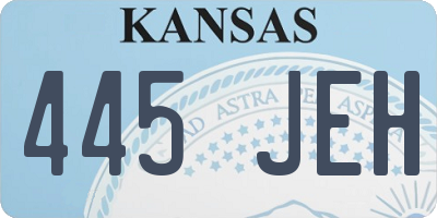 KS license plate 445JEH