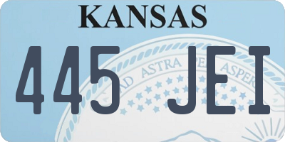 KS license plate 445JEI