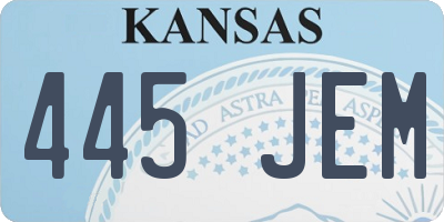 KS license plate 445JEM
