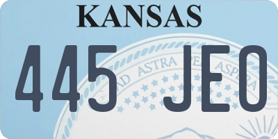 KS license plate 445JEO