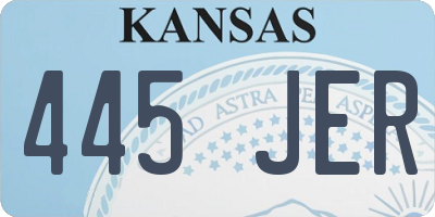 KS license plate 445JER
