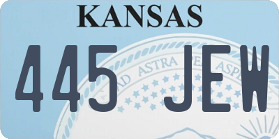 KS license plate 445JEW