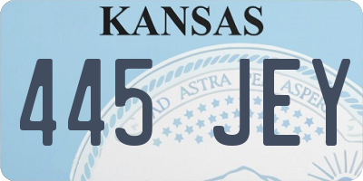 KS license plate 445JEY