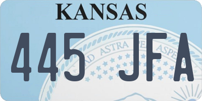 KS license plate 445JFA