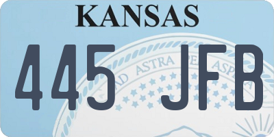 KS license plate 445JFB