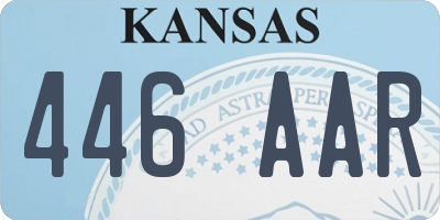 KS license plate 446AAR