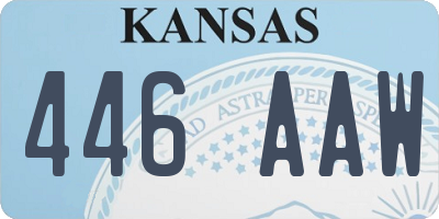 KS license plate 446AAW