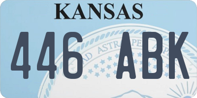 KS license plate 446ABK