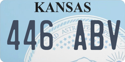 KS license plate 446ABV