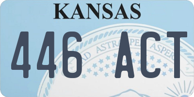 KS license plate 446ACT