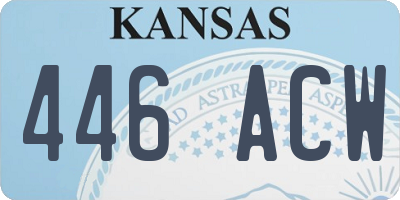 KS license plate 446ACW