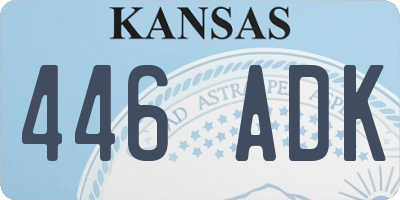 KS license plate 446ADK