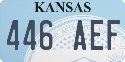 KS license plate 446AEF