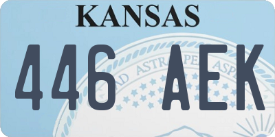 KS license plate 446AEK