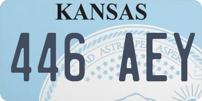 KS license plate 446AEY
