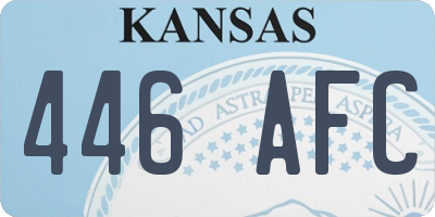 KS license plate 446AFC
