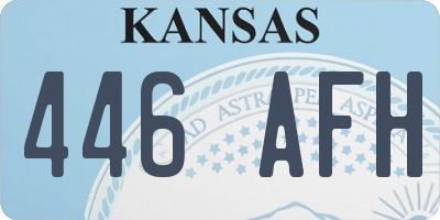 KS license plate 446AFH