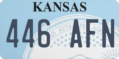 KS license plate 446AFN
