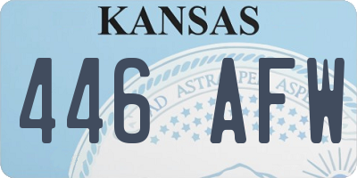KS license plate 446AFW