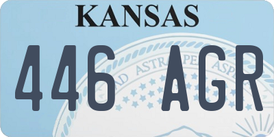 KS license plate 446AGR