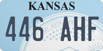 KS license plate 446AHF
