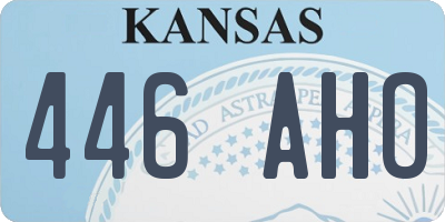 KS license plate 446AHO