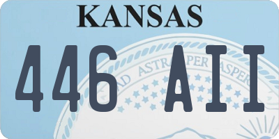 KS license plate 446AII