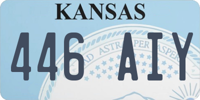KS license plate 446AIY