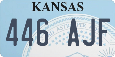 KS license plate 446AJF