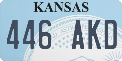 KS license plate 446AKD