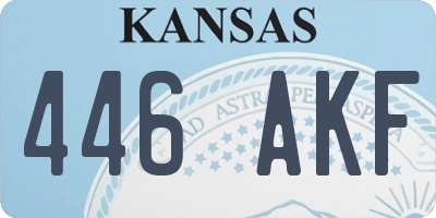 KS license plate 446AKF