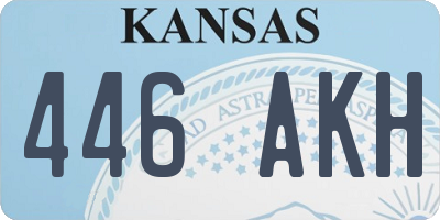 KS license plate 446AKH
