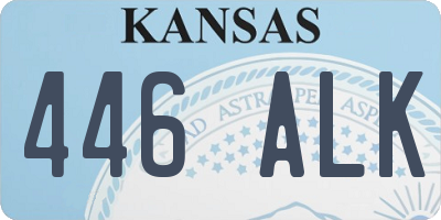 KS license plate 446ALK