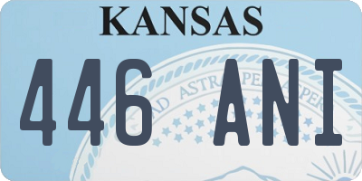 KS license plate 446ANI