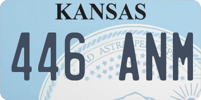 KS license plate 446ANM