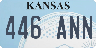 KS license plate 446ANN