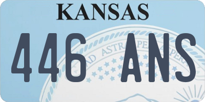 KS license plate 446ANS