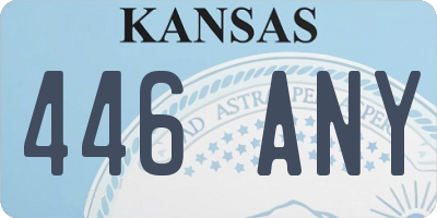 KS license plate 446ANY