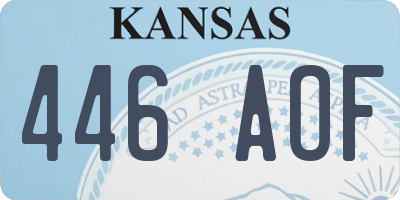 KS license plate 446AOF