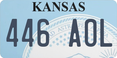 KS license plate 446AOL