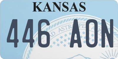KS license plate 446AON