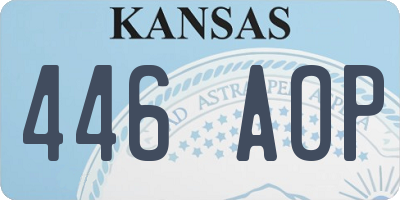 KS license plate 446AOP