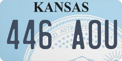 KS license plate 446AOU