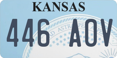 KS license plate 446AOV