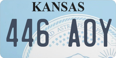 KS license plate 446AOY