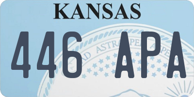 KS license plate 446APA