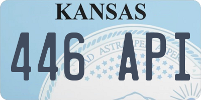 KS license plate 446API