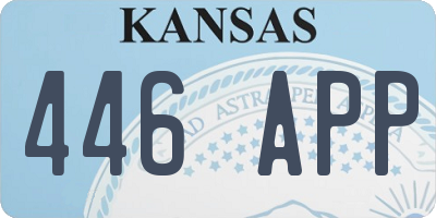 KS license plate 446APP